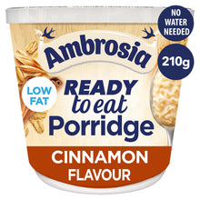 Ambrosia Ready to Eat Porridge Oat Cereal Pot Sweet Cinnamon 210g