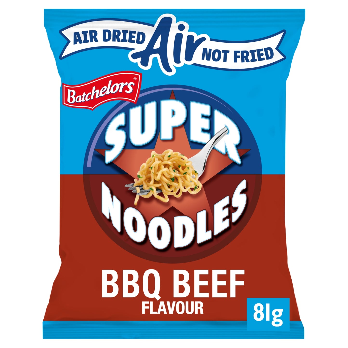 Batchelors Super Noodles Air Dried Low Fat BBQ Beef Flavour Instant Noodles 81g