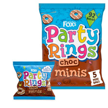 Fox's Biscuits Party Rings Minis Choc 5 Snack Bags