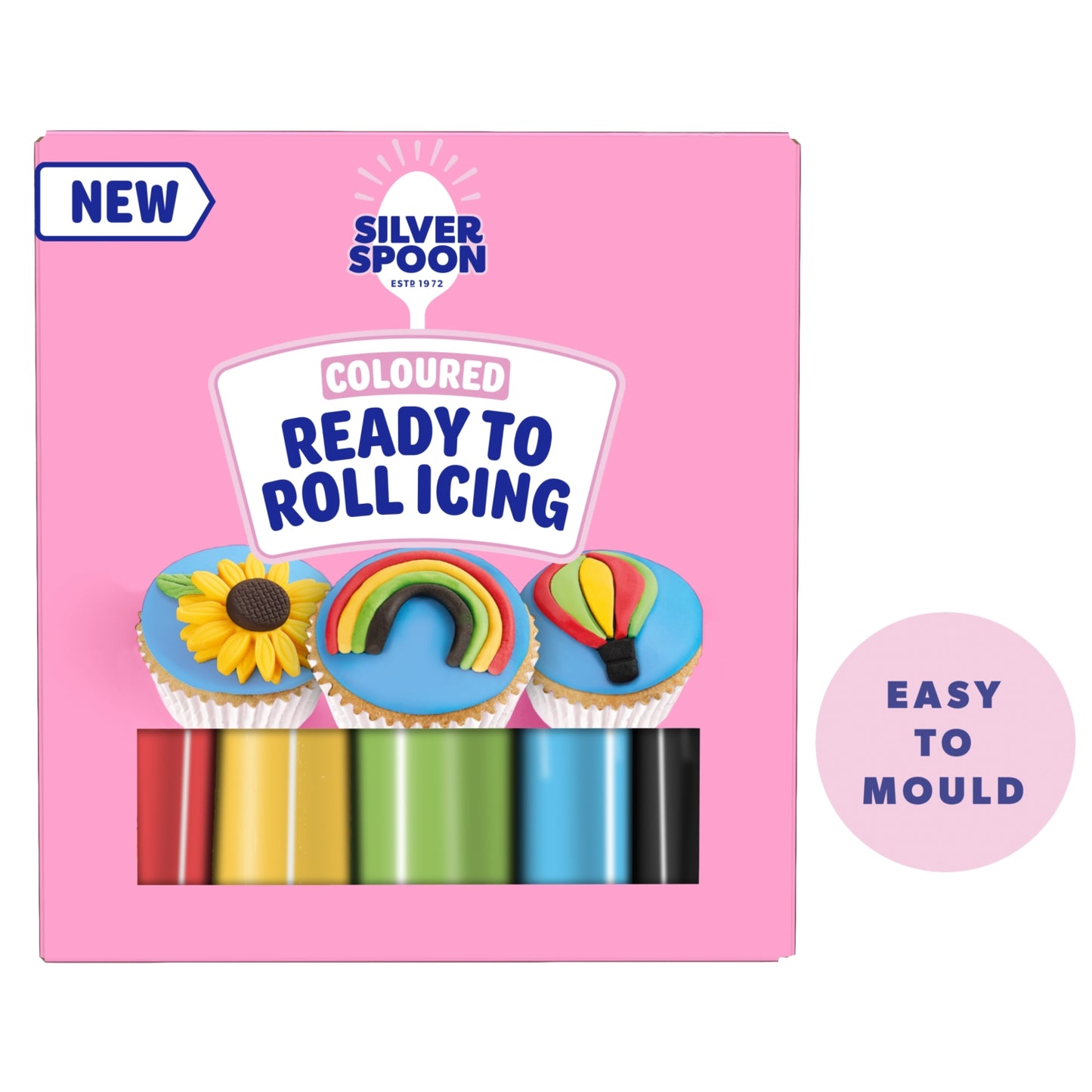 Silver Spoon Coloured Ready to Roll Icing 5 x 100g
