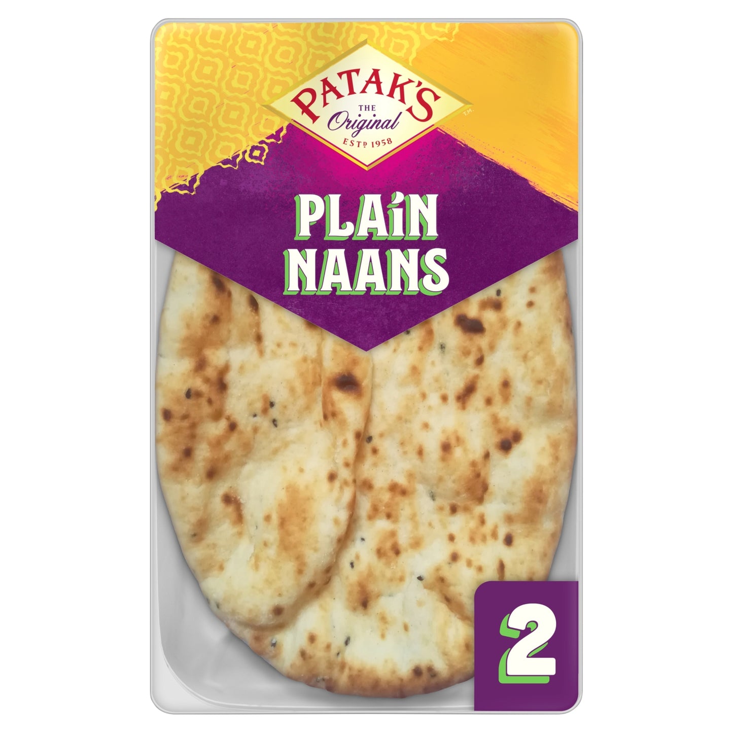 Patak's Plain Naan Breads x 2