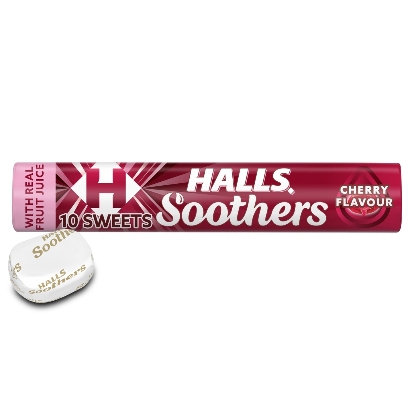 Halls Soothers Cherry Lozenges Roll 45g