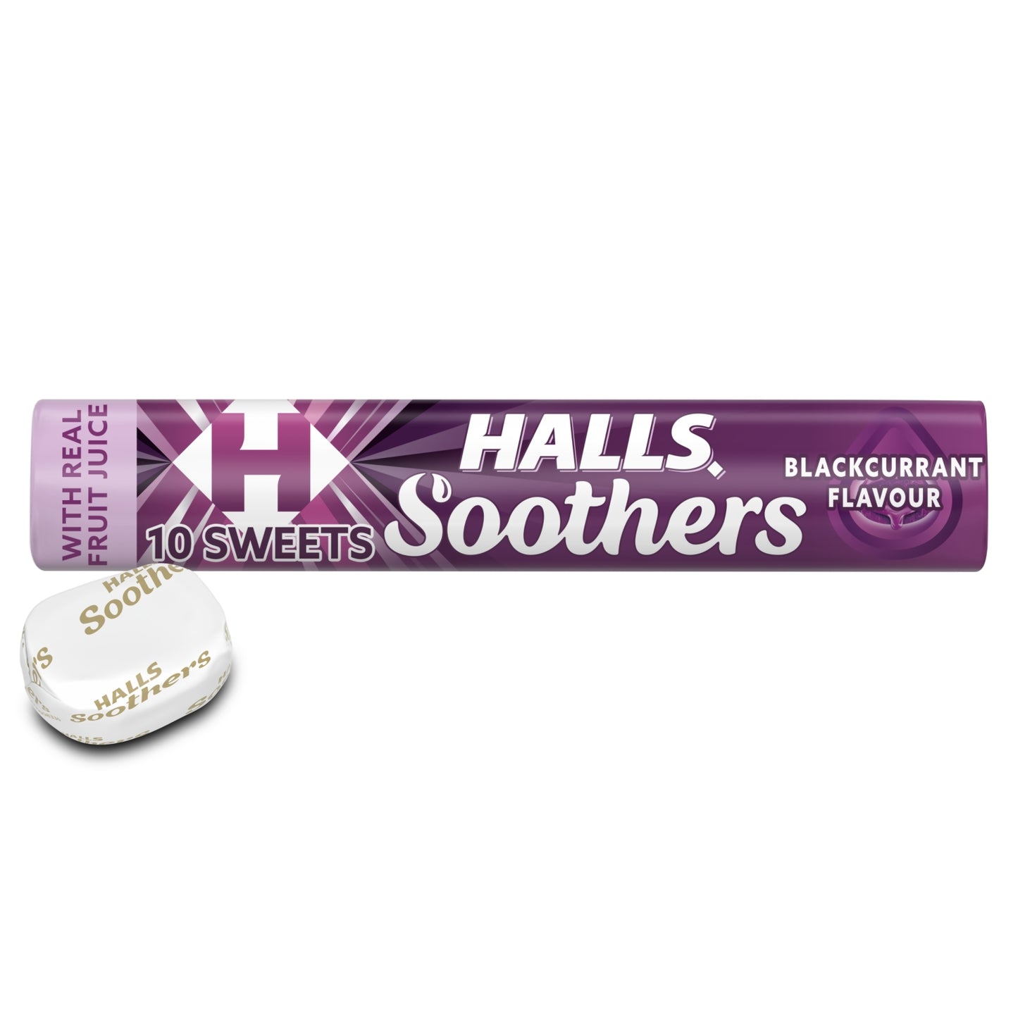 Halls Soothers Blackcurrant Lozenges Roll 45g