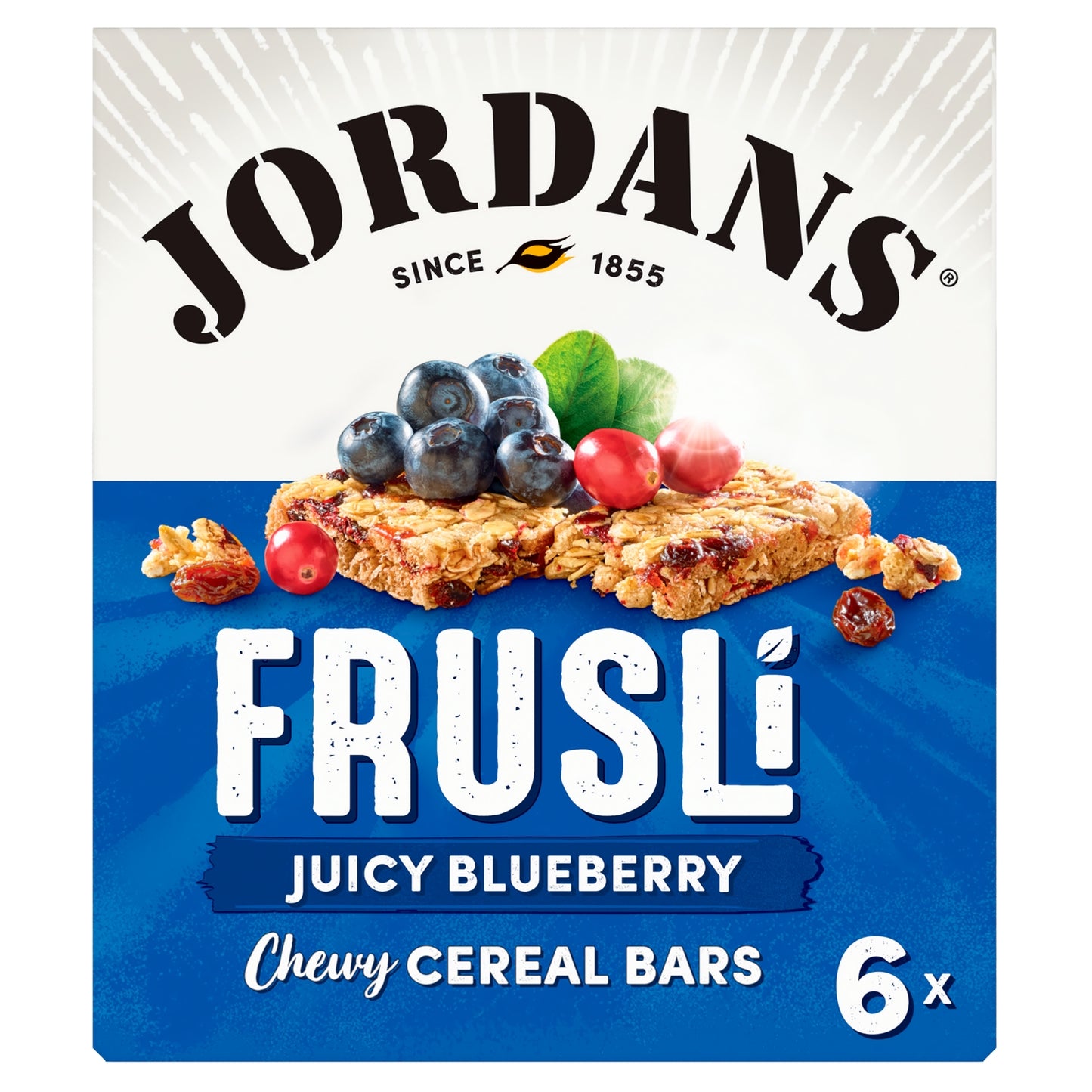 Jordans Frusli Juicy Blueberry Chewy Oat Cereal Snack Bars 6 x 25g (150g)