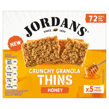Jordans Granola Thins Honey Oat Cereal Snack Bars 5 x Packs of 2 Thins (160g)