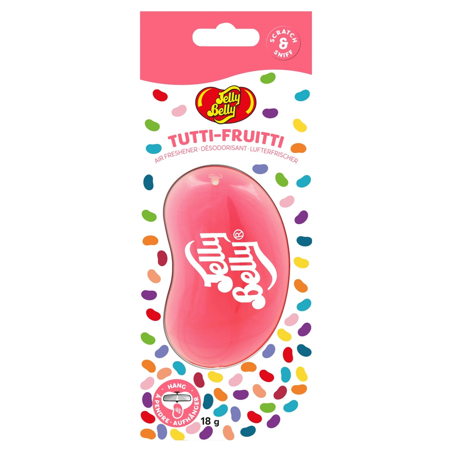 Jelly Belly Hanging Gel Car Air Freshener Tutti Fruitti 18g