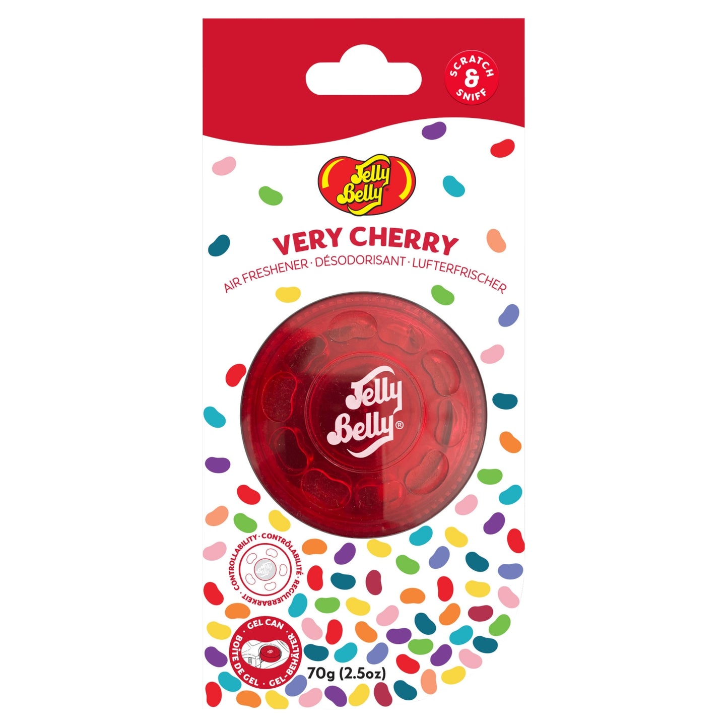 Jelly Belly Gel Can Car Air Freshener Very Cherry Scent 70g