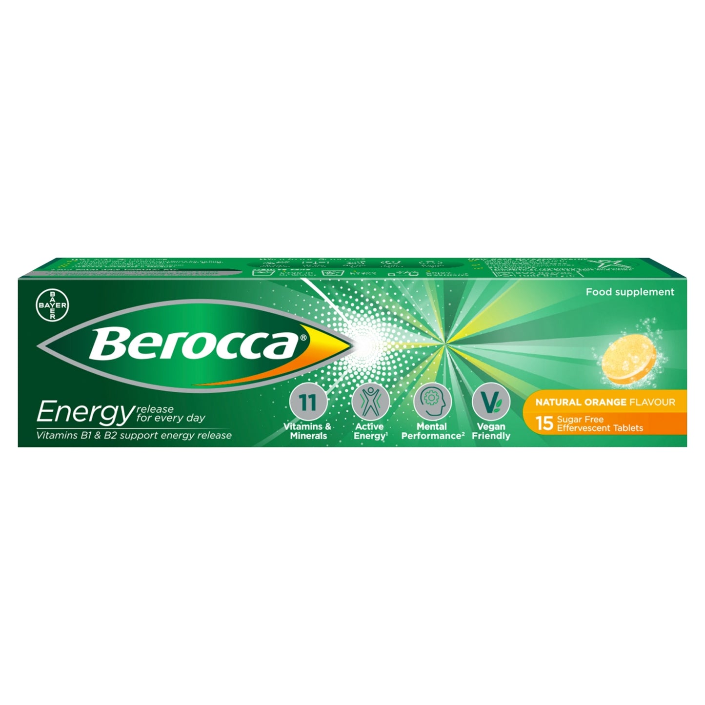 Berocca 15 Natural Orange Flavour Effervescent Tablets