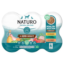 Naturo Natural Dog Food Poultry Selection in Herb Gravy Adult Dog 1-7 Years 6 x 390g