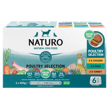 Naturo Natural Dog Food Poultry Selection Adult Dog 1-7 Years 6 x 400g