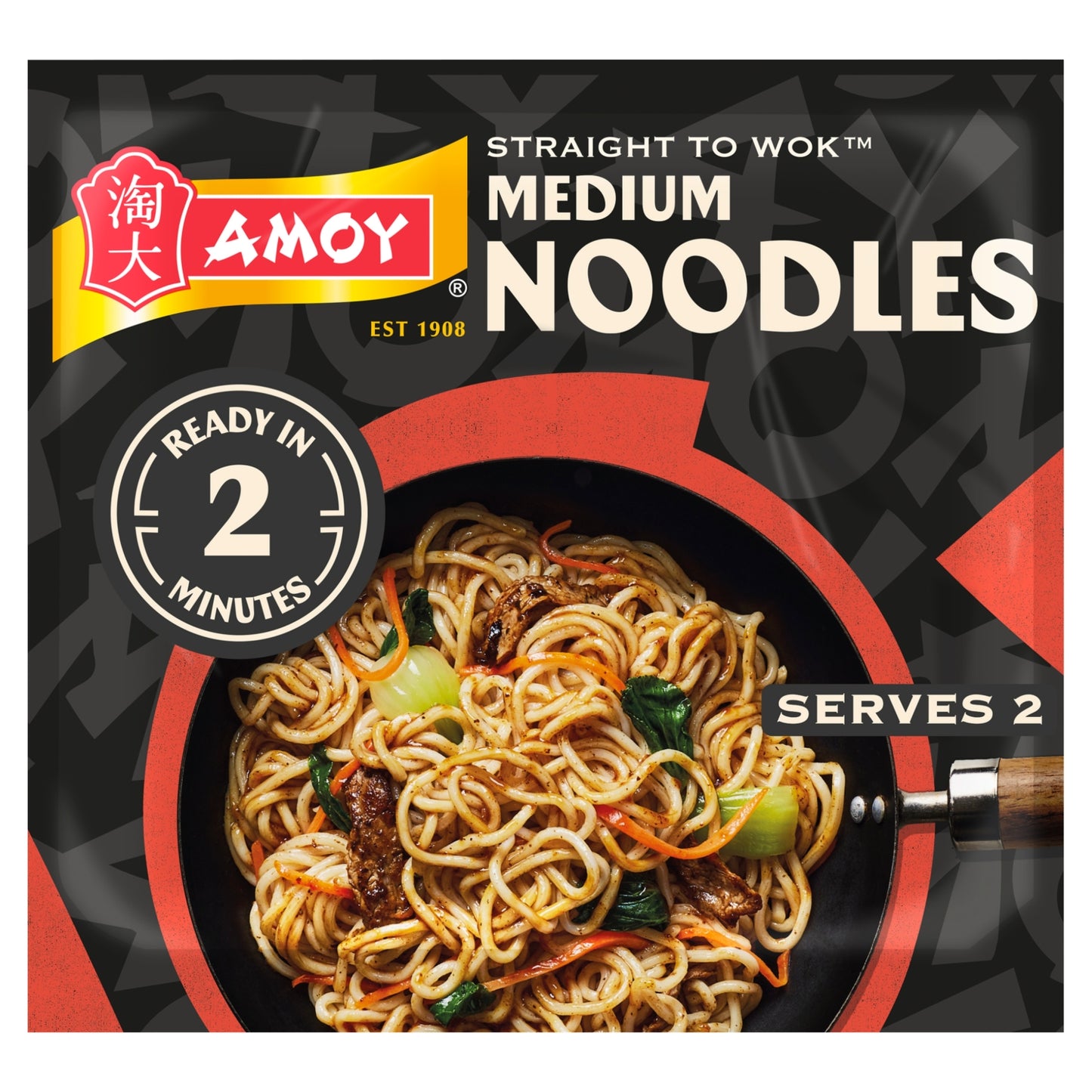 Amoy Straight To Wok Medium Noodle 150g (case of 6)
