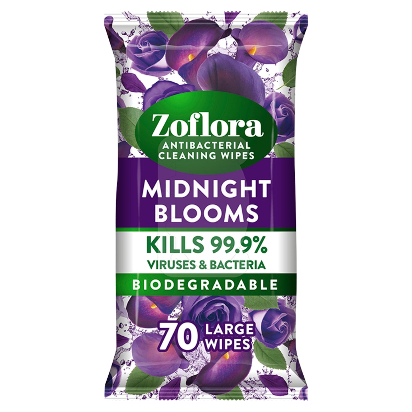 Zoflora 70 Midnight Blooms Antibacterial Multi-Surface Cleaning Large Wipes