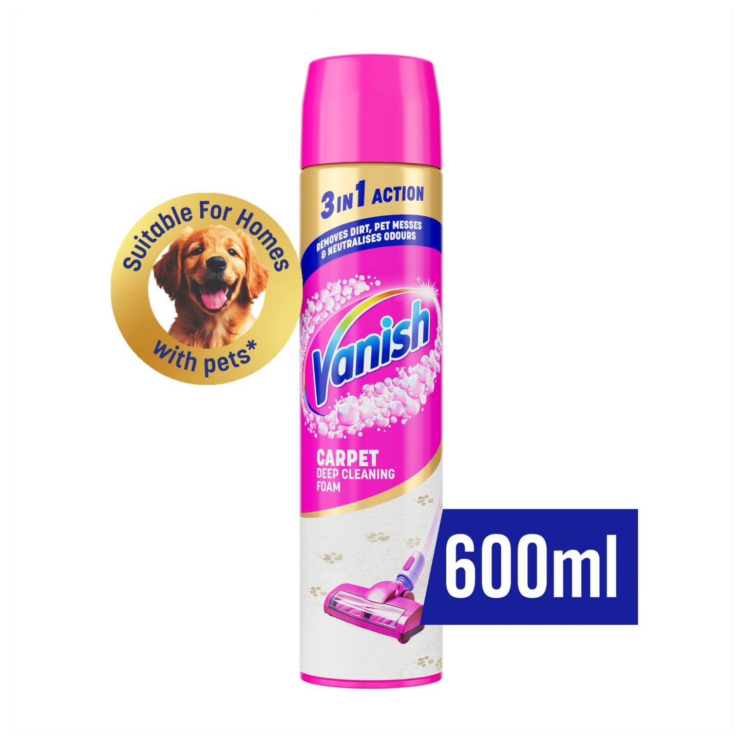 Vanish Oxi Action Carpet Care Vacuum Up Foam 600 ml