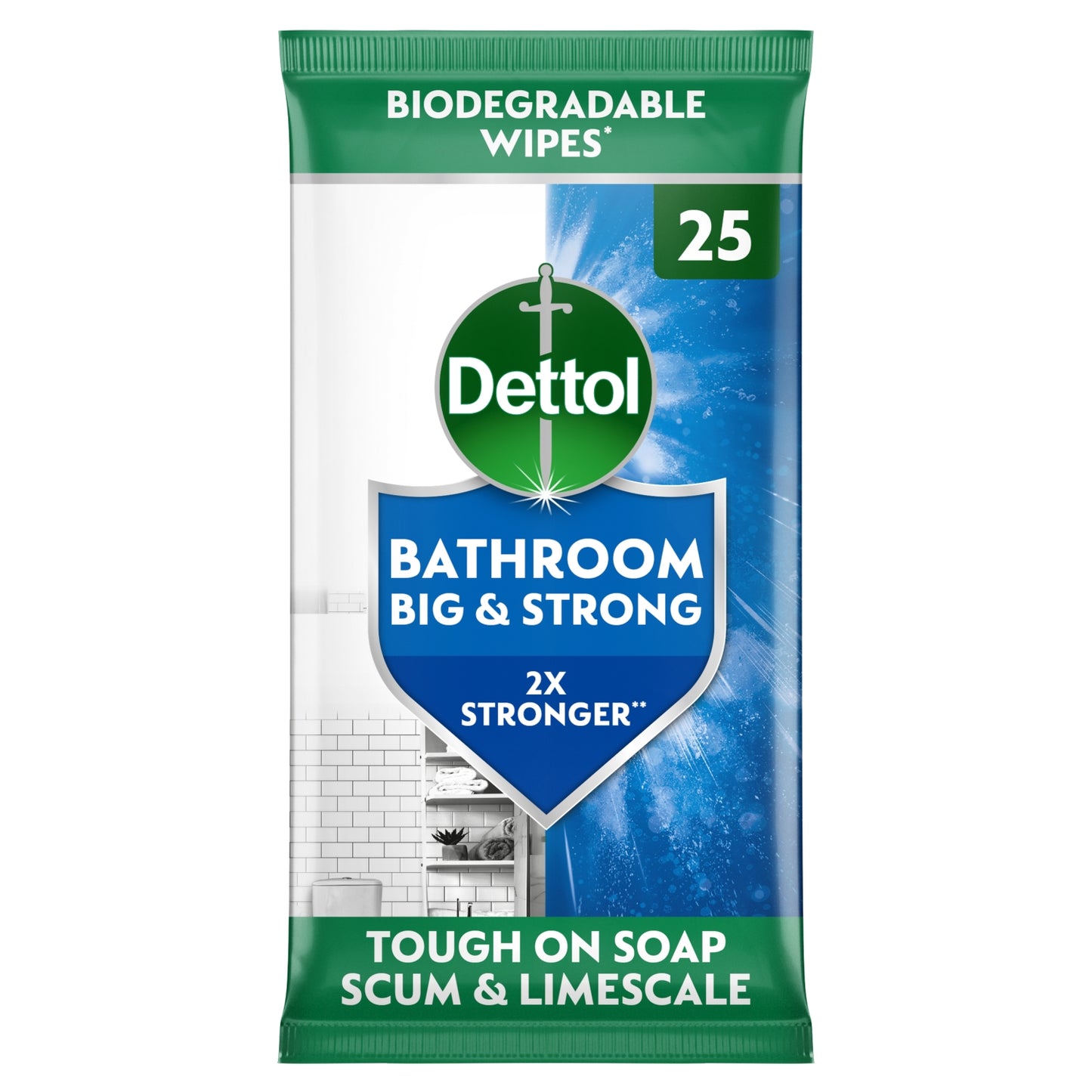 Dettol 25 Big & Strong Bathroom Cleaning Wipes