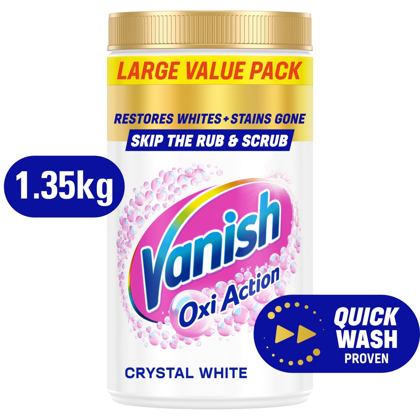 Vanish Gold Crystal White Oxi Action Stain Remover Powder 1.35kg