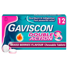 Gaviscon Double Action Mixed Berries Flavour 12 Chewable Tablets