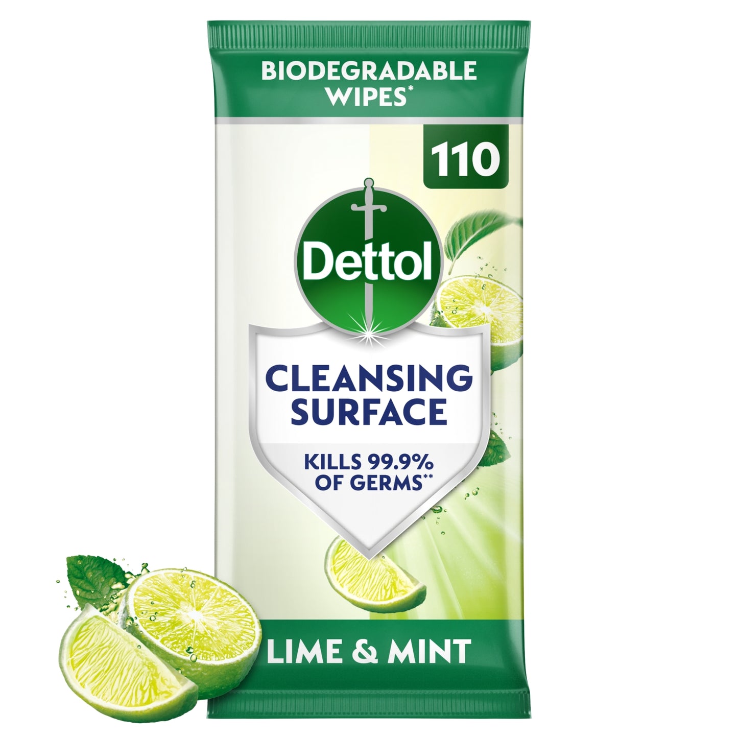 Dettol Lime & Mint Cleansing Surface Wipes 110