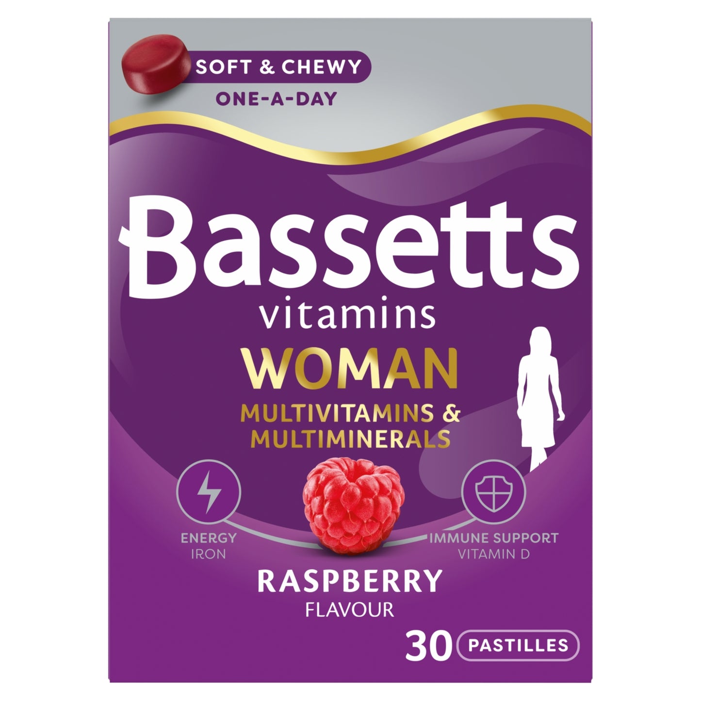 Bassetts Woman Multivitamins & Multiminerals Raspberry Flavour 30 Pastilles