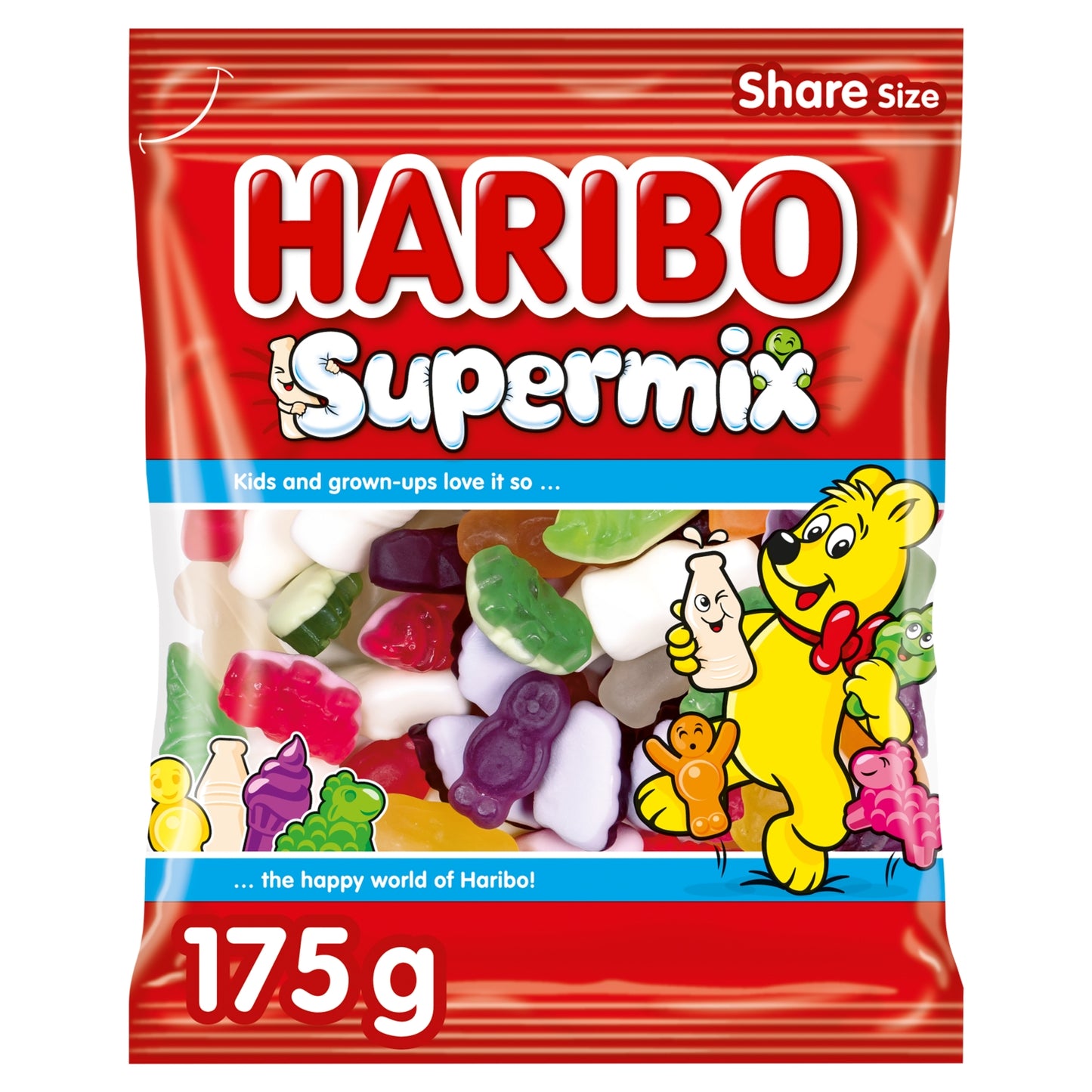 Haribo Supermix Fruit & Milk Flavoured Jelly & Foam Sweets Sharing Bag 175g