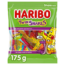 Haribo Twin Snakes Fruit Flavour Gum Jelly Sweets Sharing Bag 175g