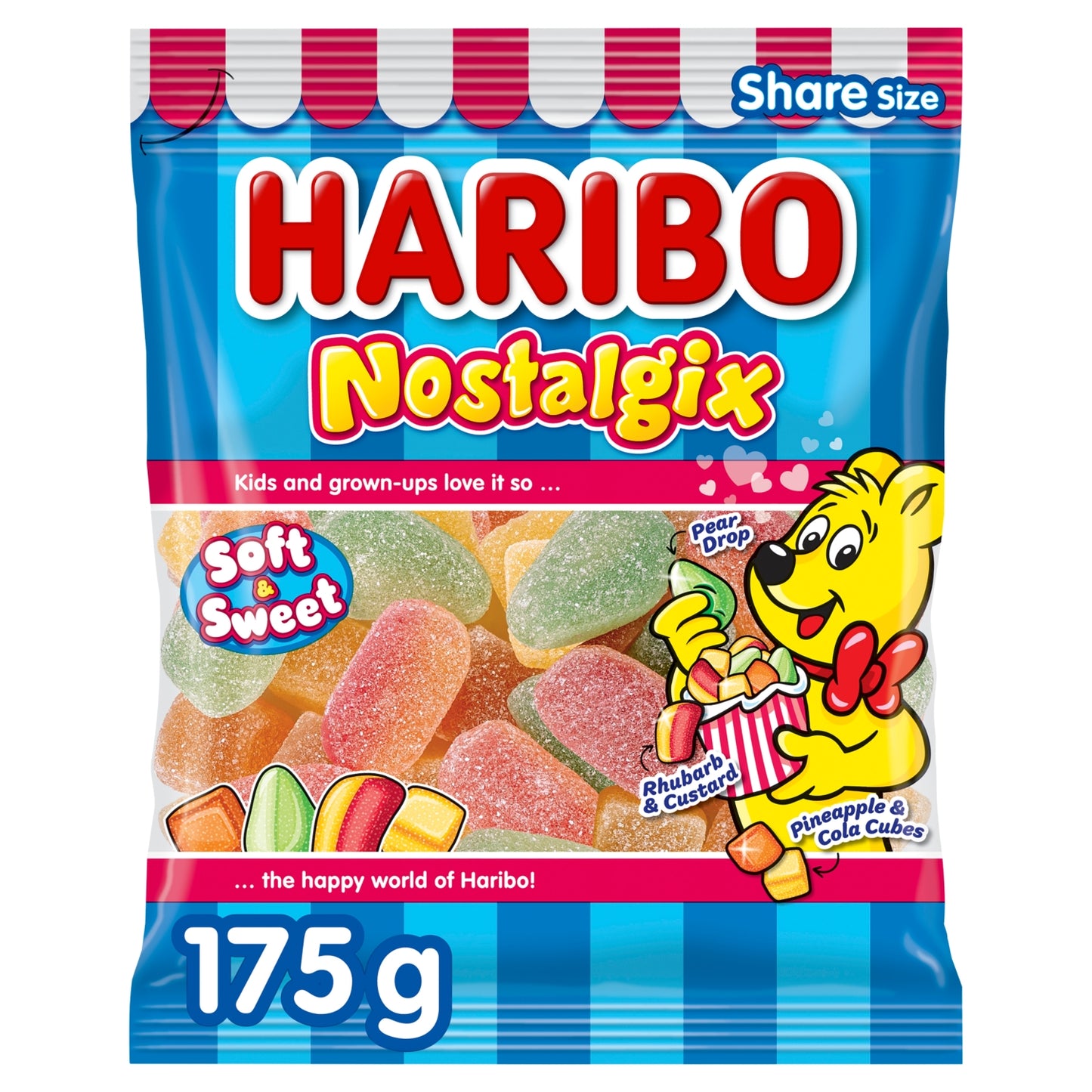Haribo Nostalgix Sugar Coated Fruit & Cola Flavour Jelly Sweets 175g