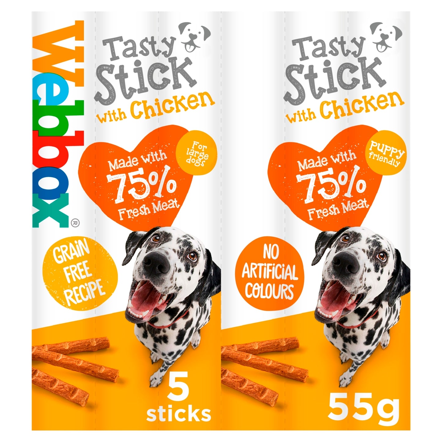 Webbox 5 Tasty Sticks with Chicken 55g