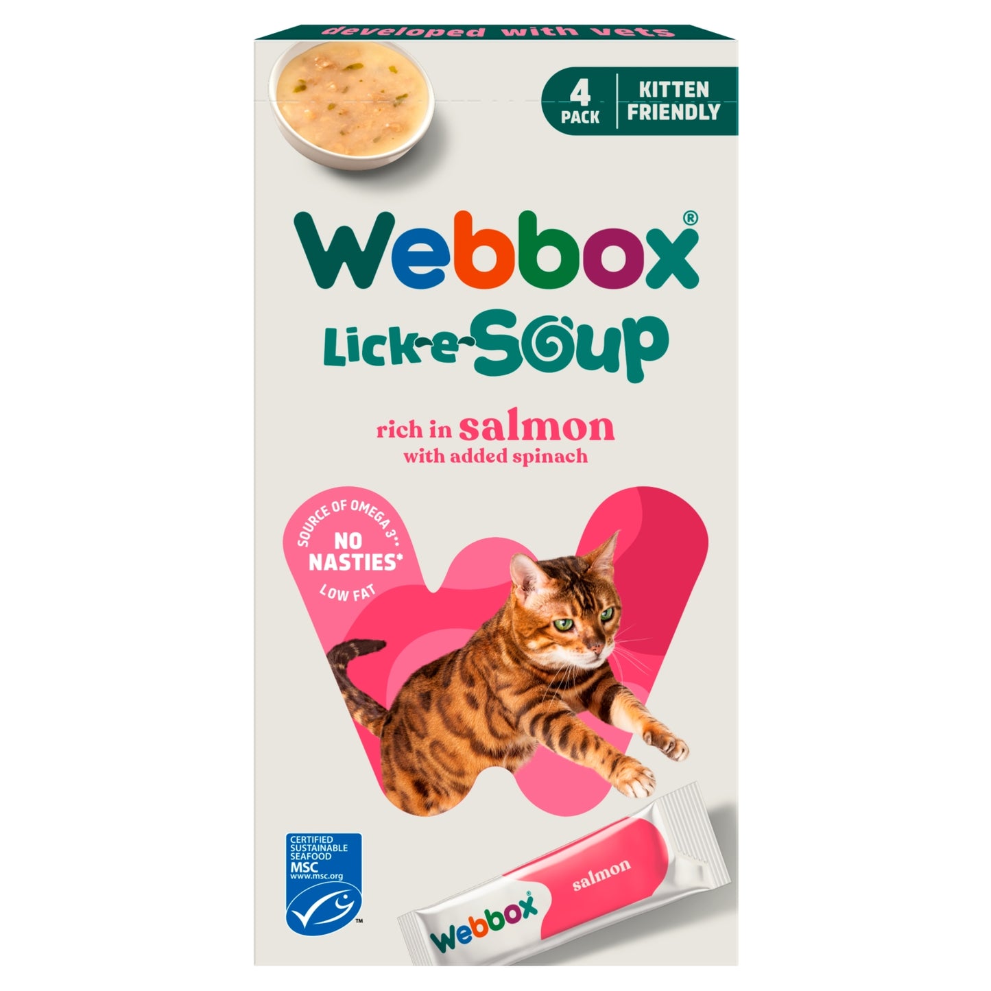 Webbox Lick-e-Soup Rich in Salmon 4 x 20g (80g)
