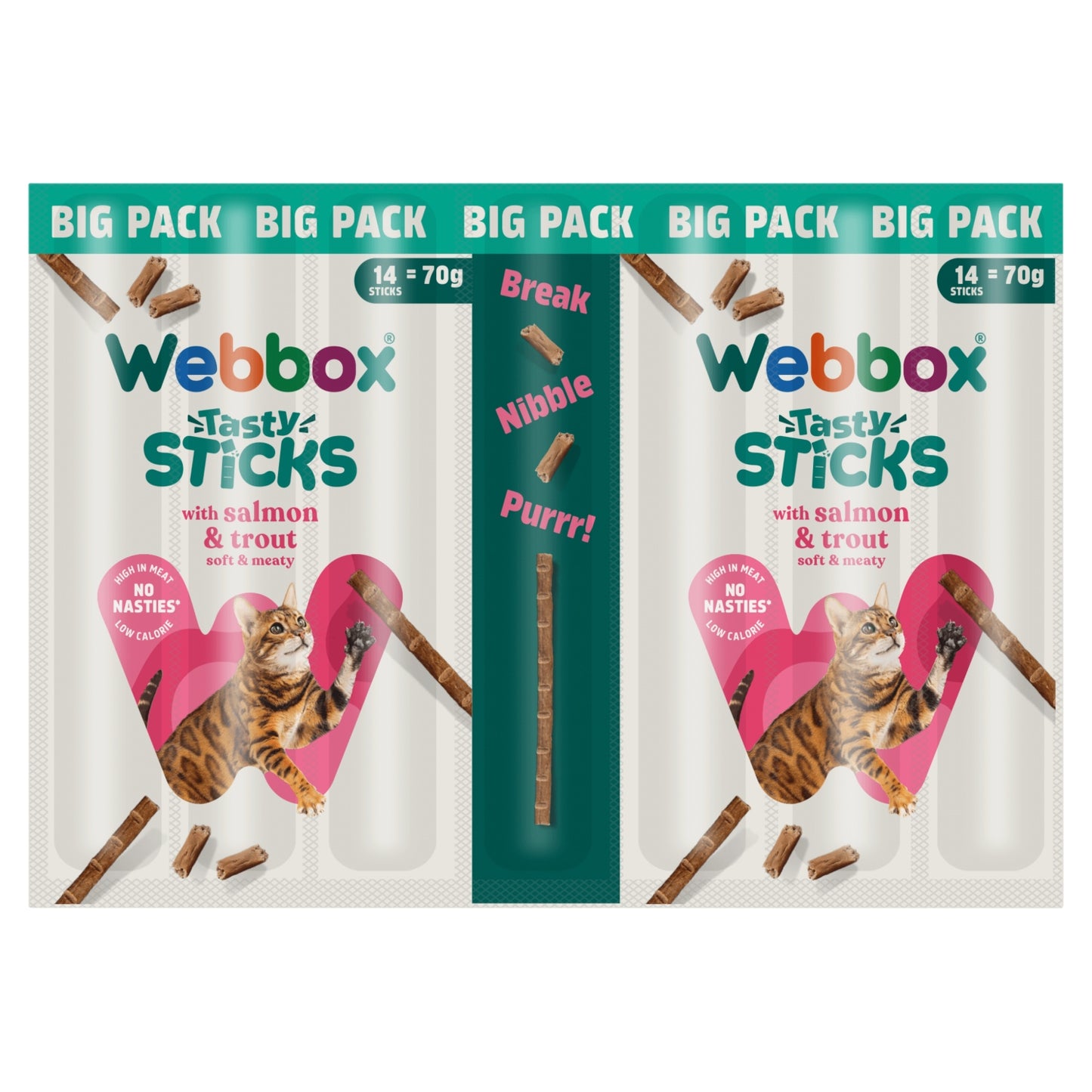 Webbox 14 Tasty Sticks with Salmon & Trout 70g