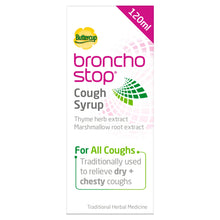 Buttercup Bronchostop Cough Syrup (120ml) - Relief for Dry or Chesty Coughs - with Natural Thyme Herb and Marshmallow Root Extract - Non Drowsy Cough Medicine That Can Be Diluted & Undiluted - Alcohol Free
