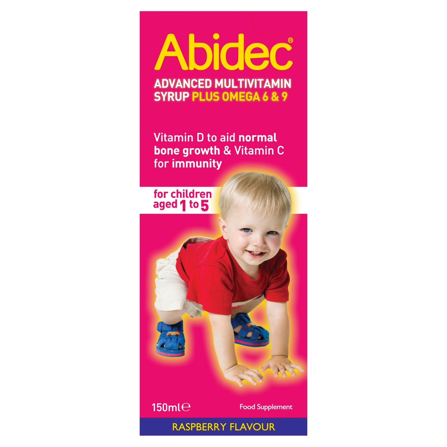Abidec Advanced Multivitamin Syrup Plus Omega 6 & 9 Raspberry Flavour 150ml