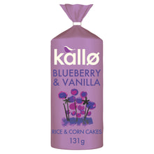 Kallo Blueberry & Vanilla Wholegrain Rice & Corn Cakes 131g