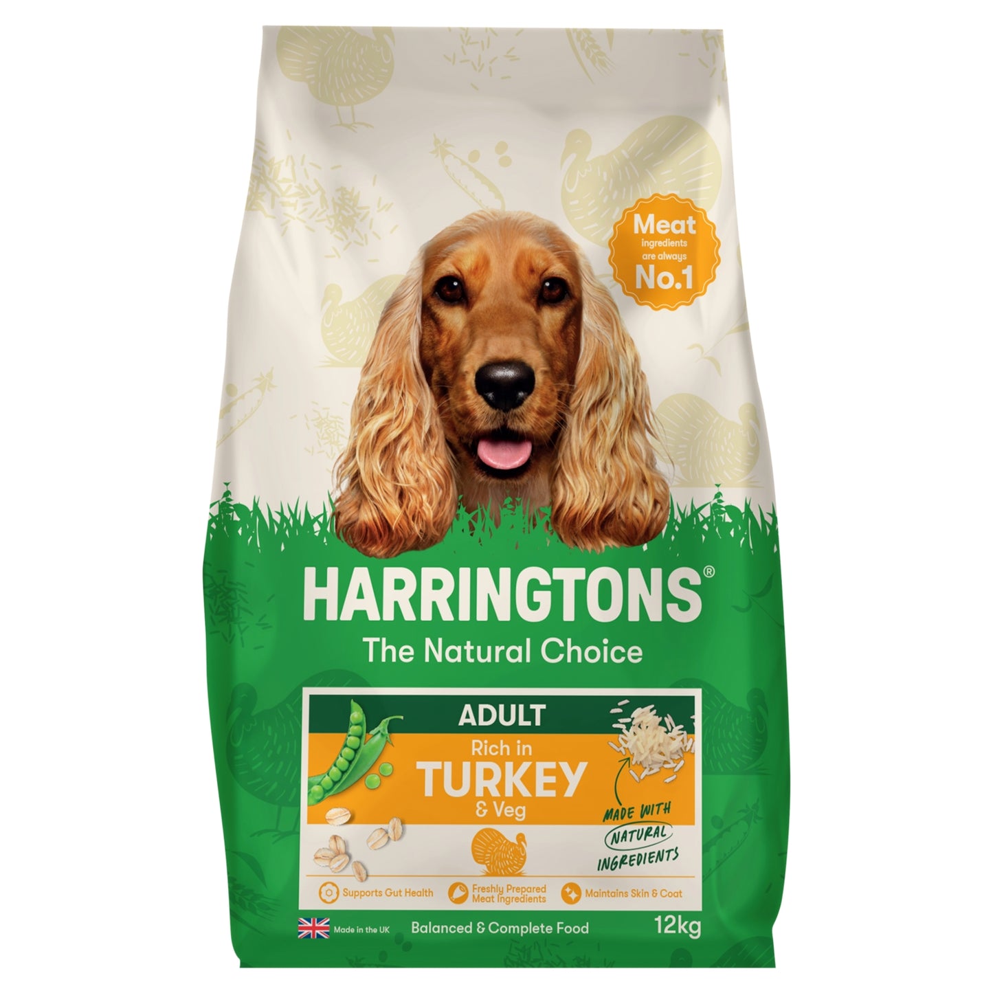 Harringtons Rich in Turkey with Veg Dry Adult Dog Food12kg