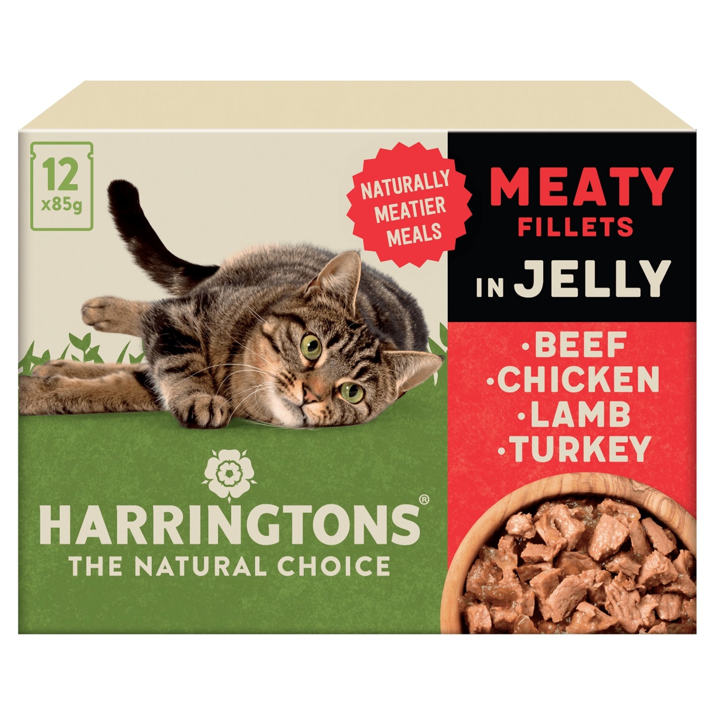 Harringtons Wet Cat Food Pouches Meat in Jelly 12x85g