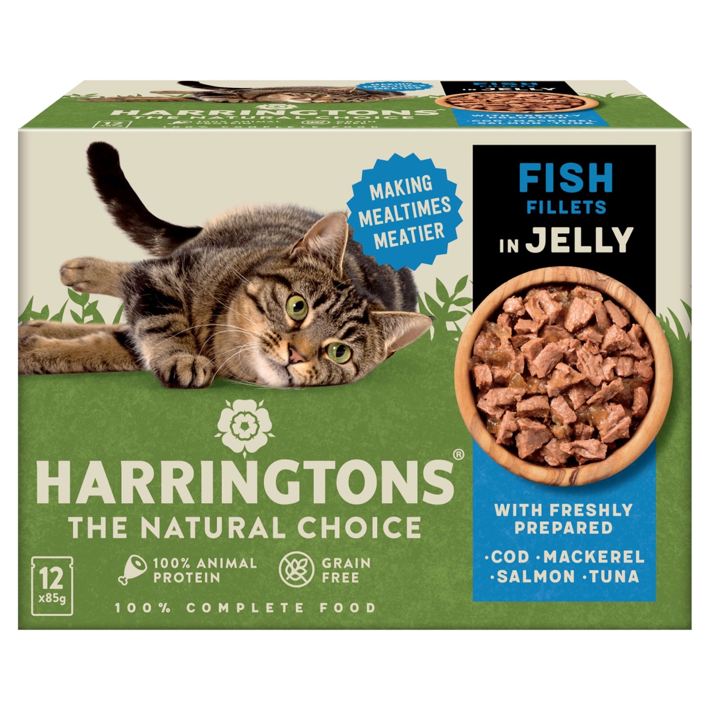 Harringtons Wet Cat Food Pouches Fish in Jelly 12x85g