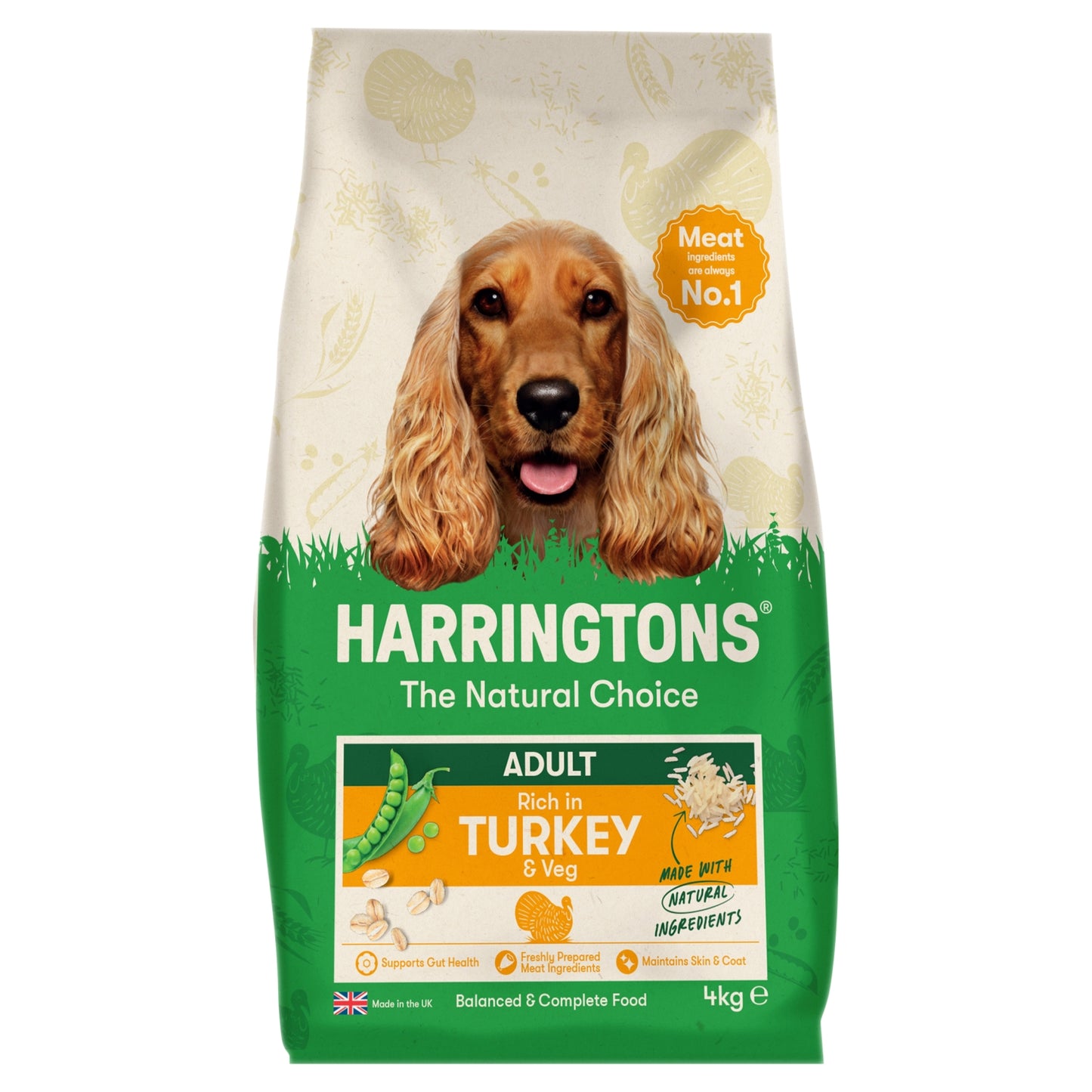 Harringtons Rich in Turkey with Veg Dry Adult Dog Food 4kg
