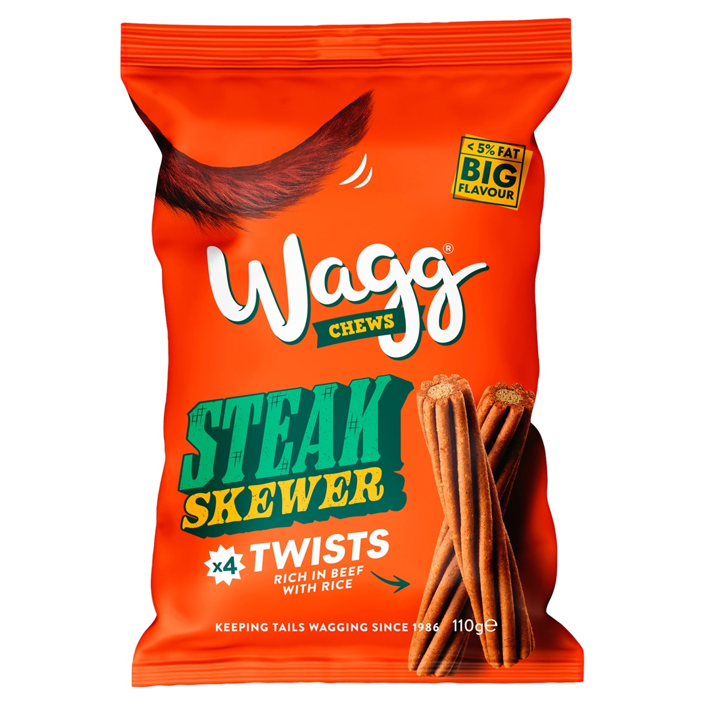 Wagg Chews Steak Skewer Twists 110g