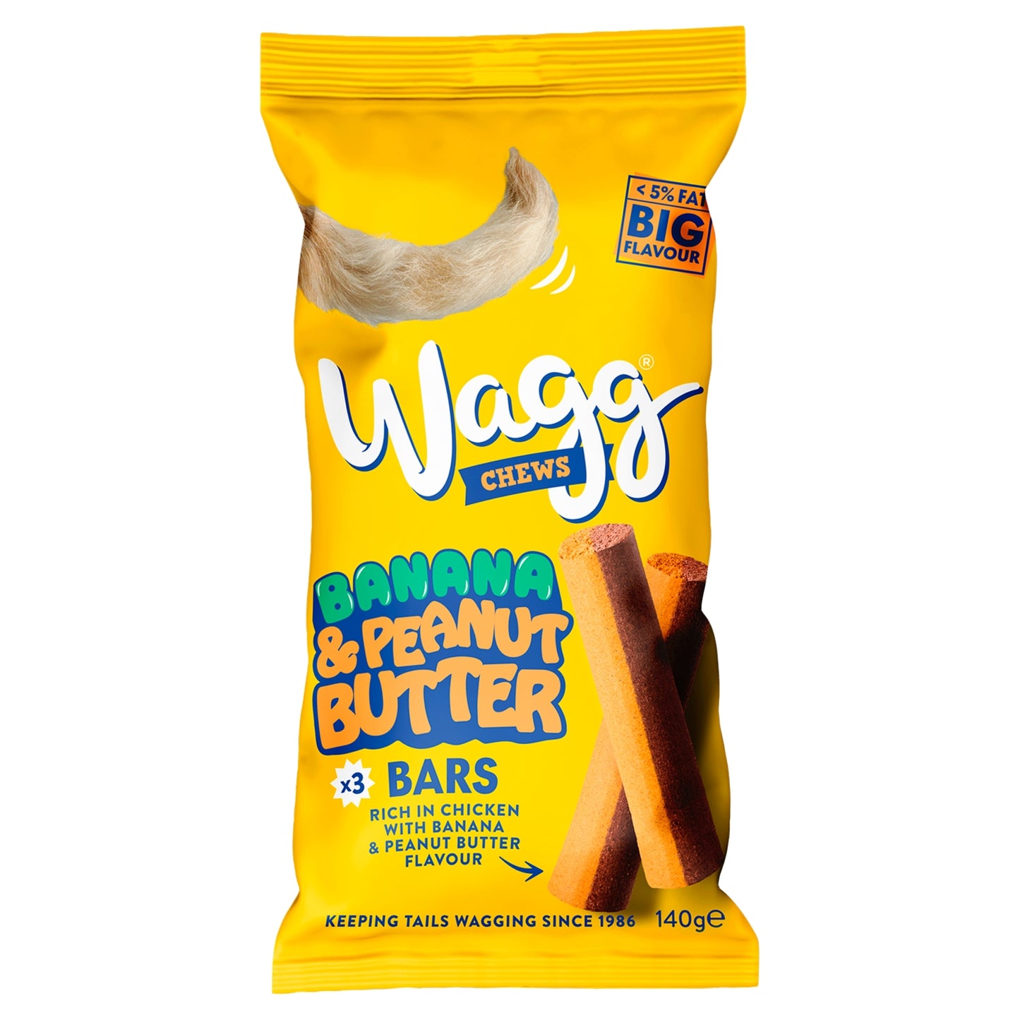 Wagg Chews Banana & Peanut Butter Bars 140g