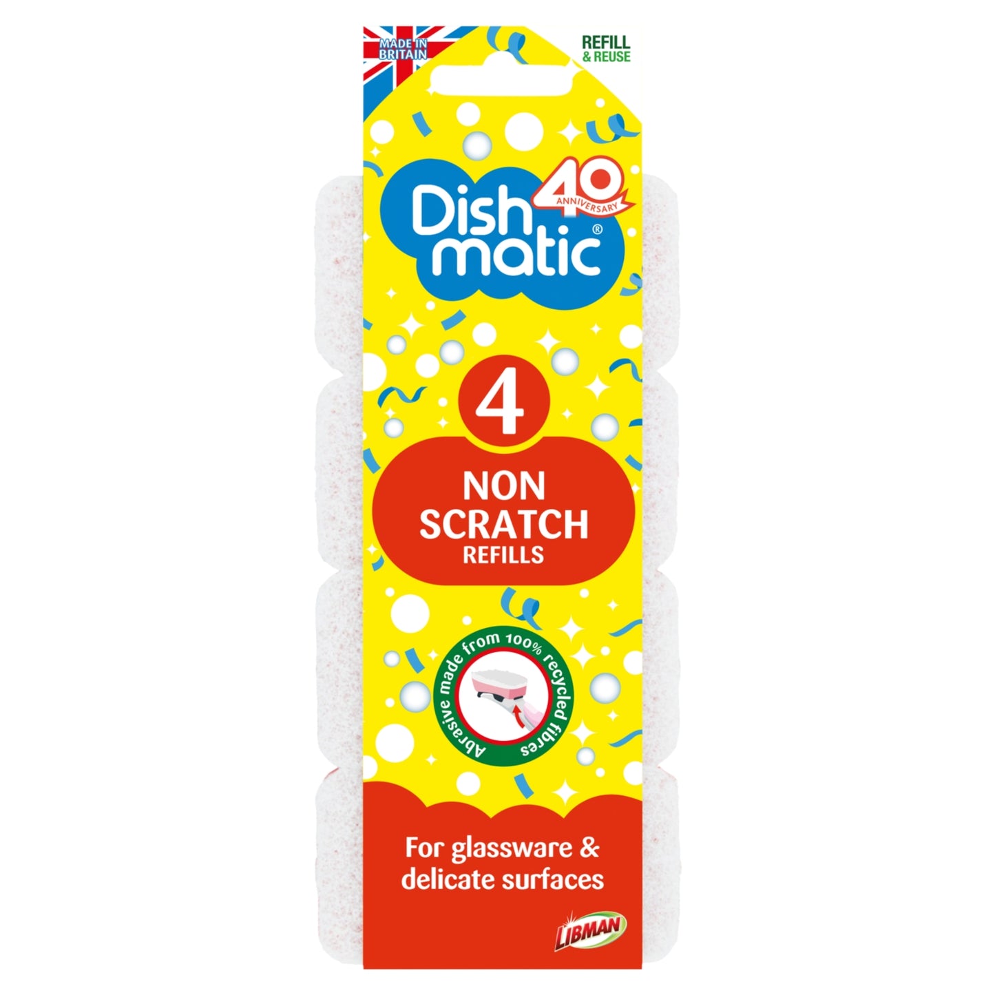 Dishmatic Non Scratch Scourer Refill 4 Pack
