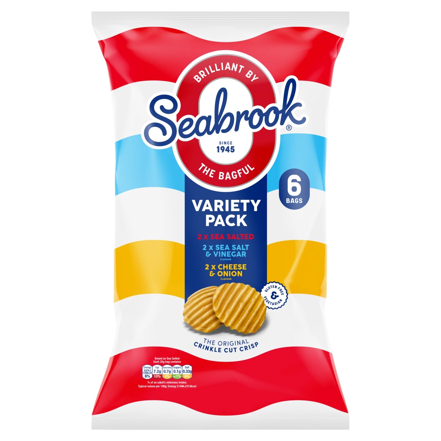 Seabrook The Original Crinkle Cut Crisp 6 x 25g