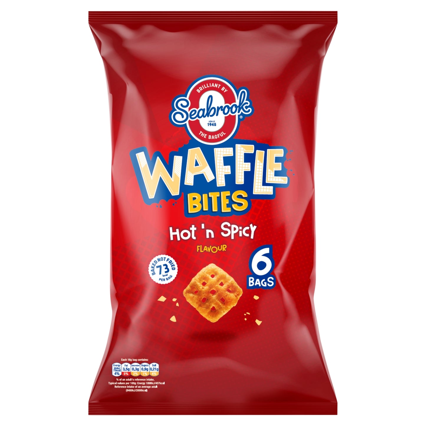 Seabrook Hot 'n Spicy Flavour Waffle Bites 6 x 16g