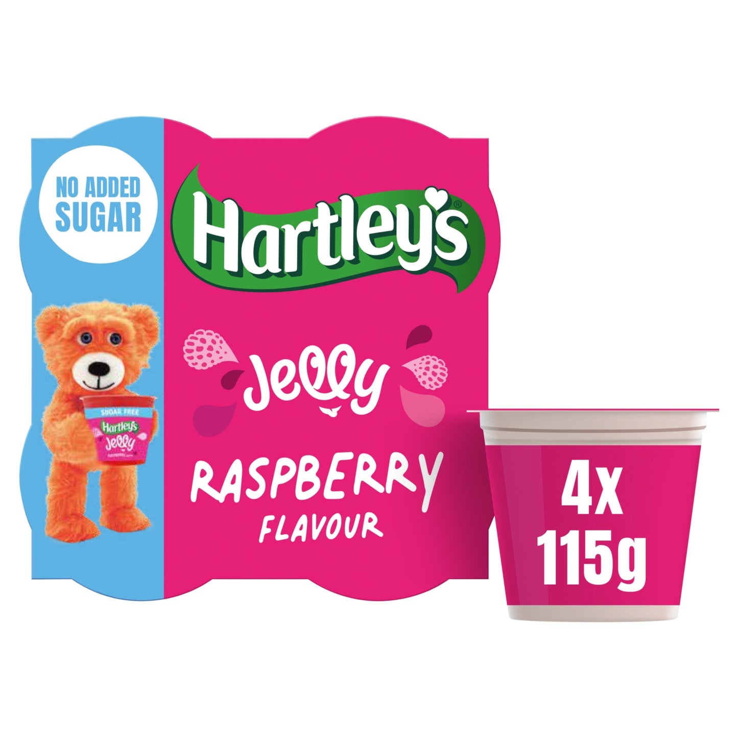 Hartley's No Added Sugar Raspberry Flavour Jelly 4 x 115g (460g)