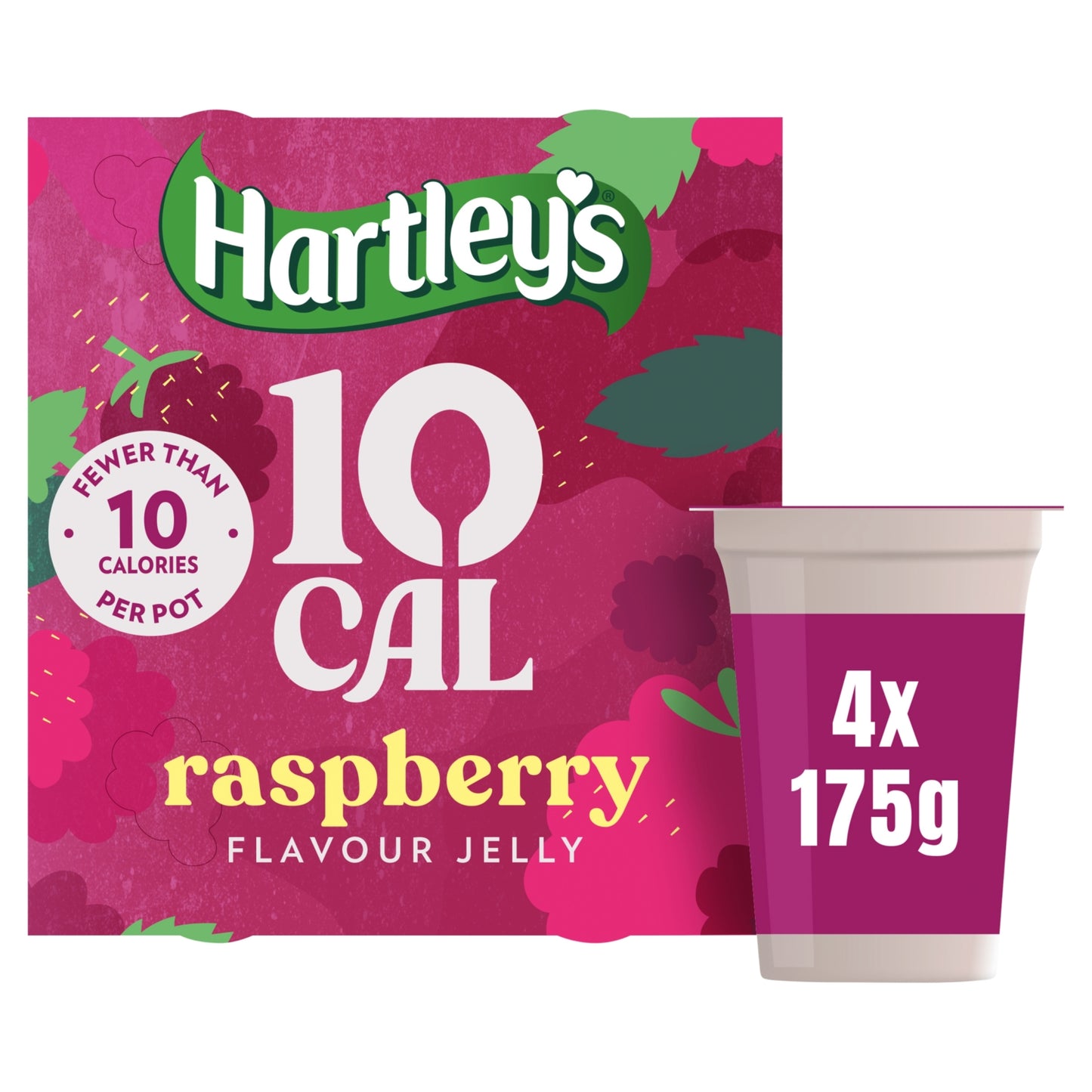 Hartley's 10 Cal Raspberry Flavour Jelly Pots 4 x 175g (700g)