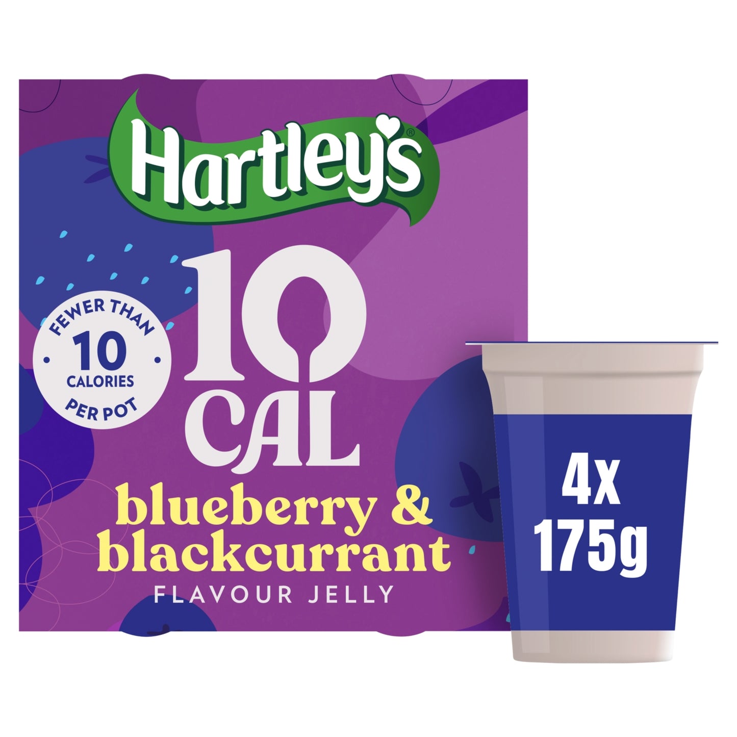 Hartley's 10 Cal Blueberry & Blackcurrant Flavour Jelly Pots 4 x 175g (700g)