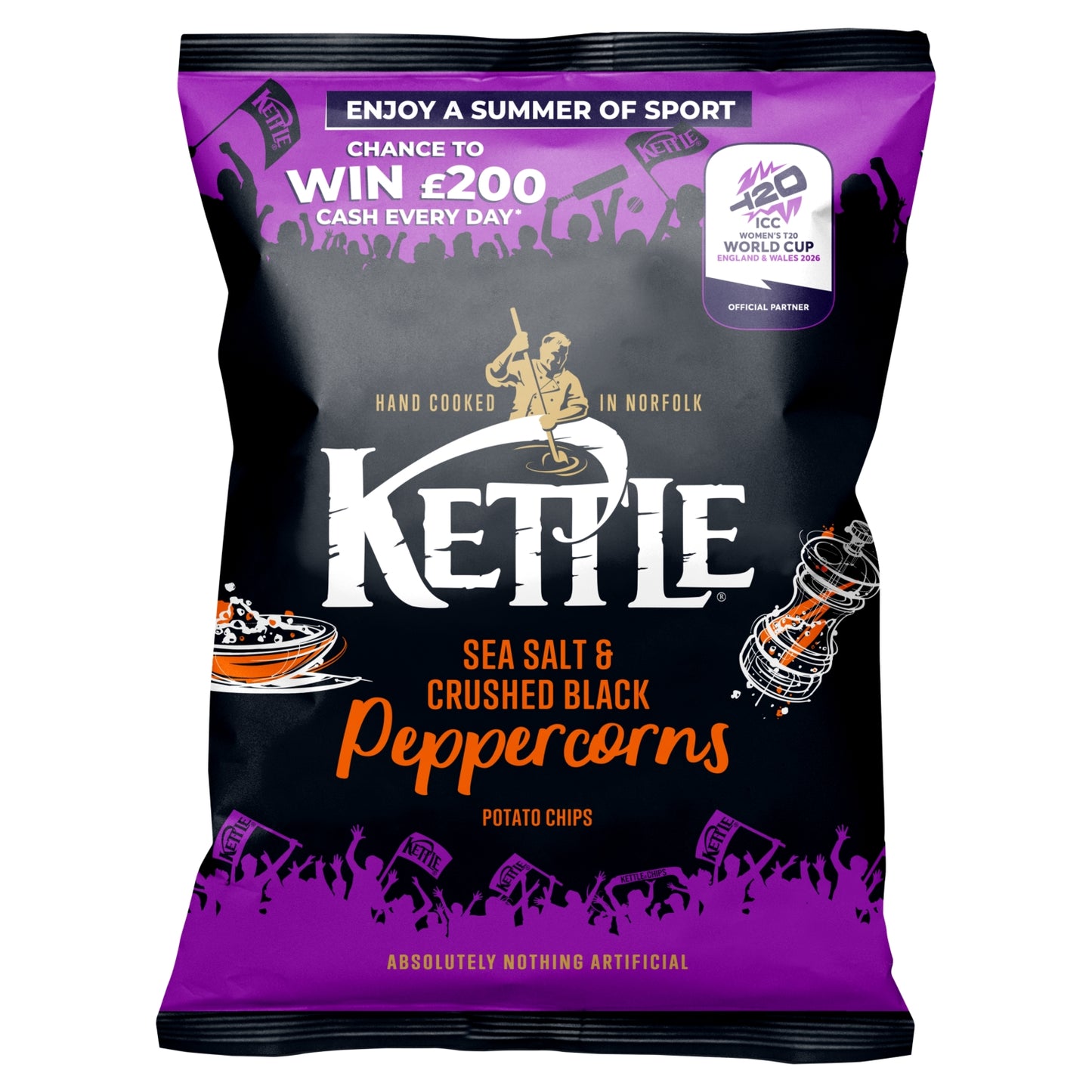 Kettle Sea Salt & Crushed Black Peppercorns Potato Chips 130g