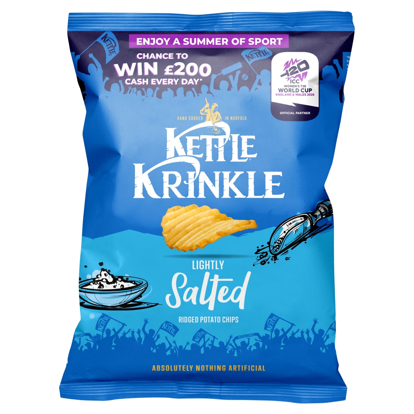 Kettle Krinkle Lightly Salted Ridged Potato Chips 130g