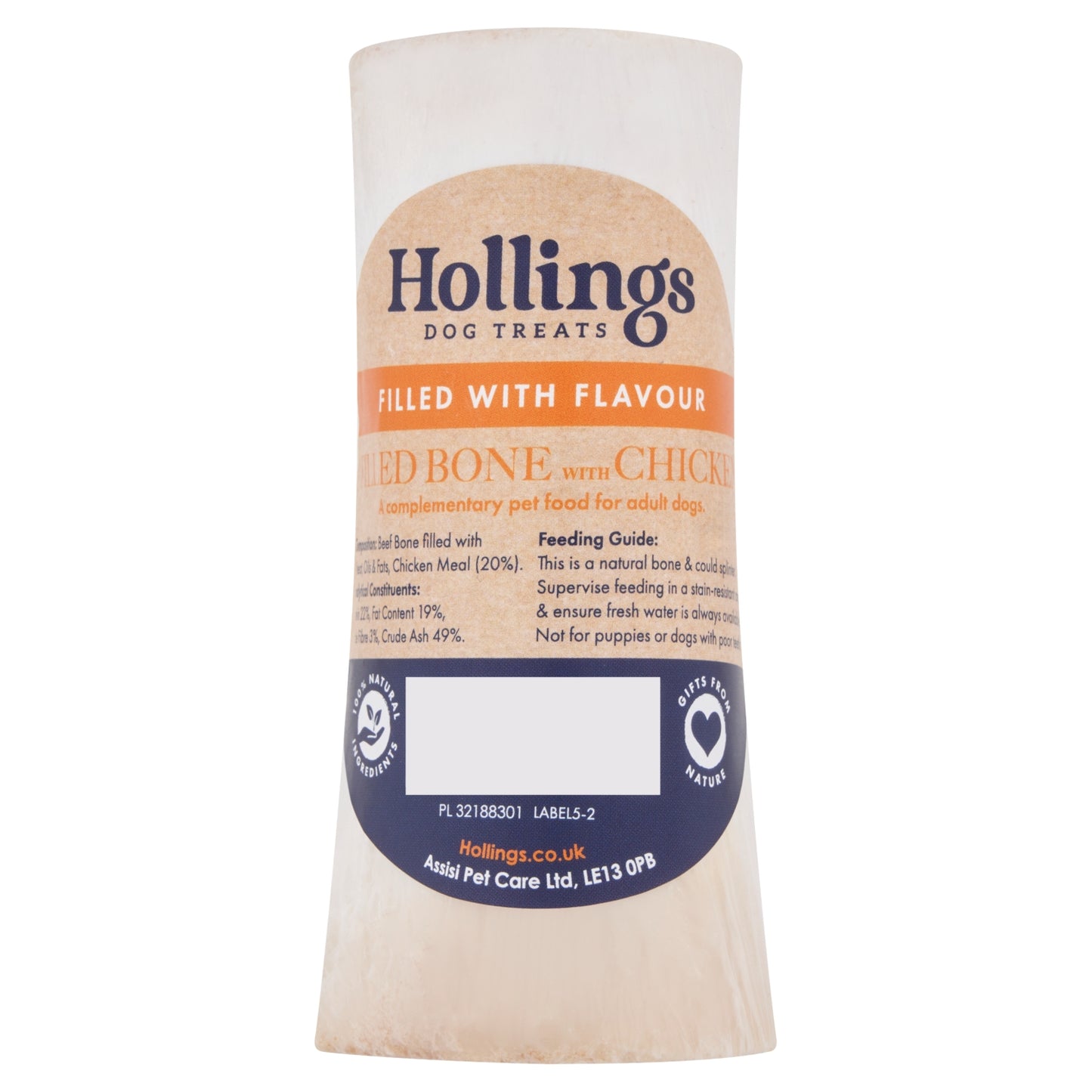 Hollings Dog Treats Filled Bone with Chicken