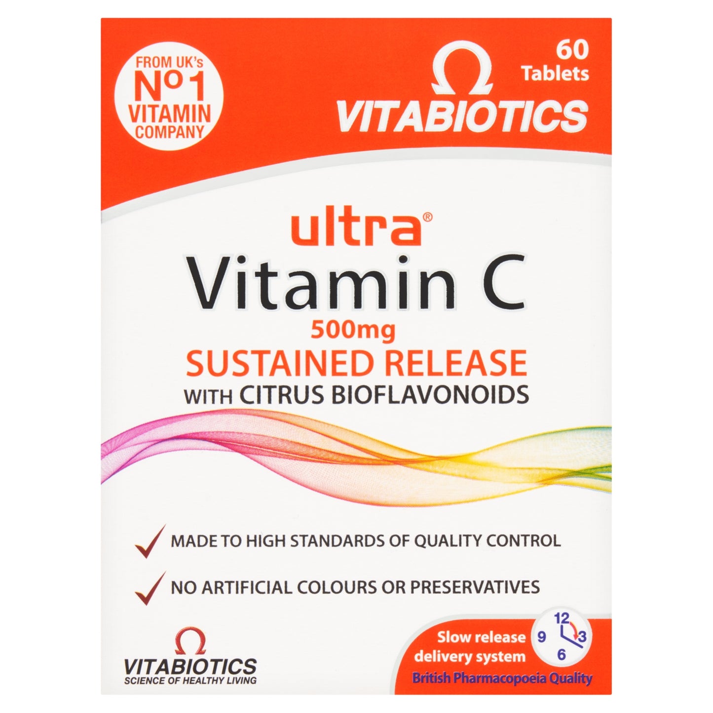 Vitabiotics Vitamin C 500mg Sustained Release with Citrus Bioflavonoids 60 Tablets