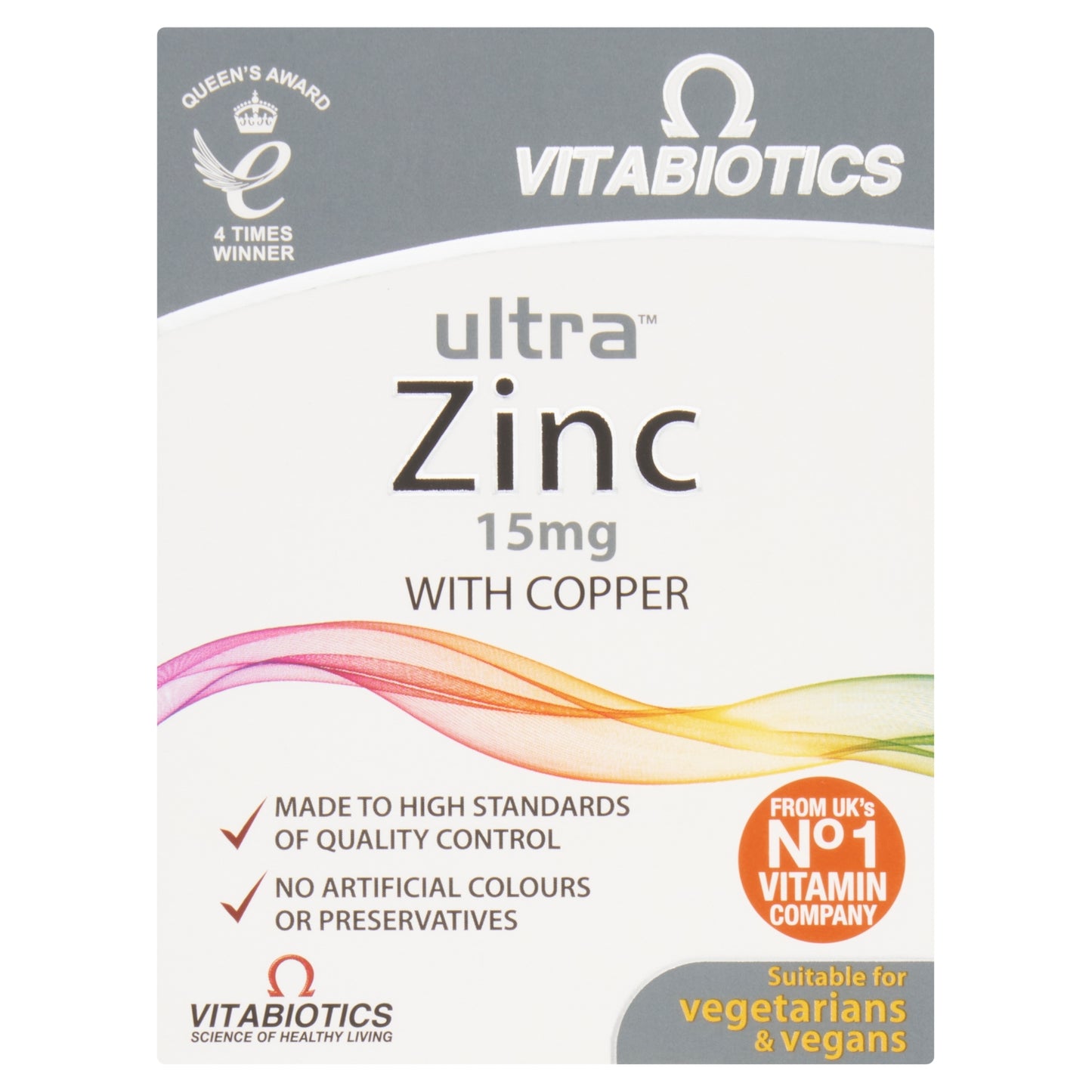 Vitabiotics Zinc 15mg with Copper 60 Tablets