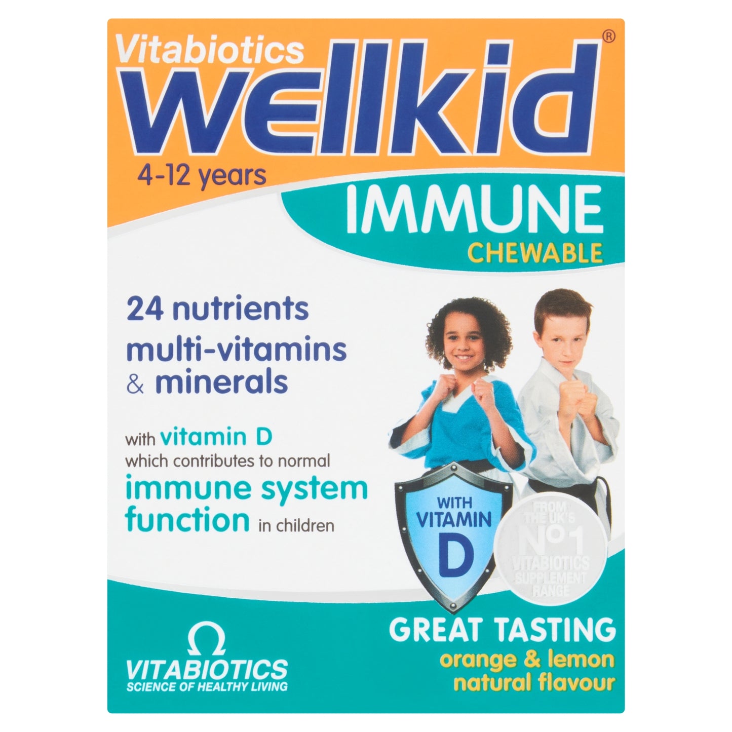 Vitabiotics Vitabiotics Immune Chewable Orange & Lemon Natural Flavour 4-12 Years 30 Chewable Tablets