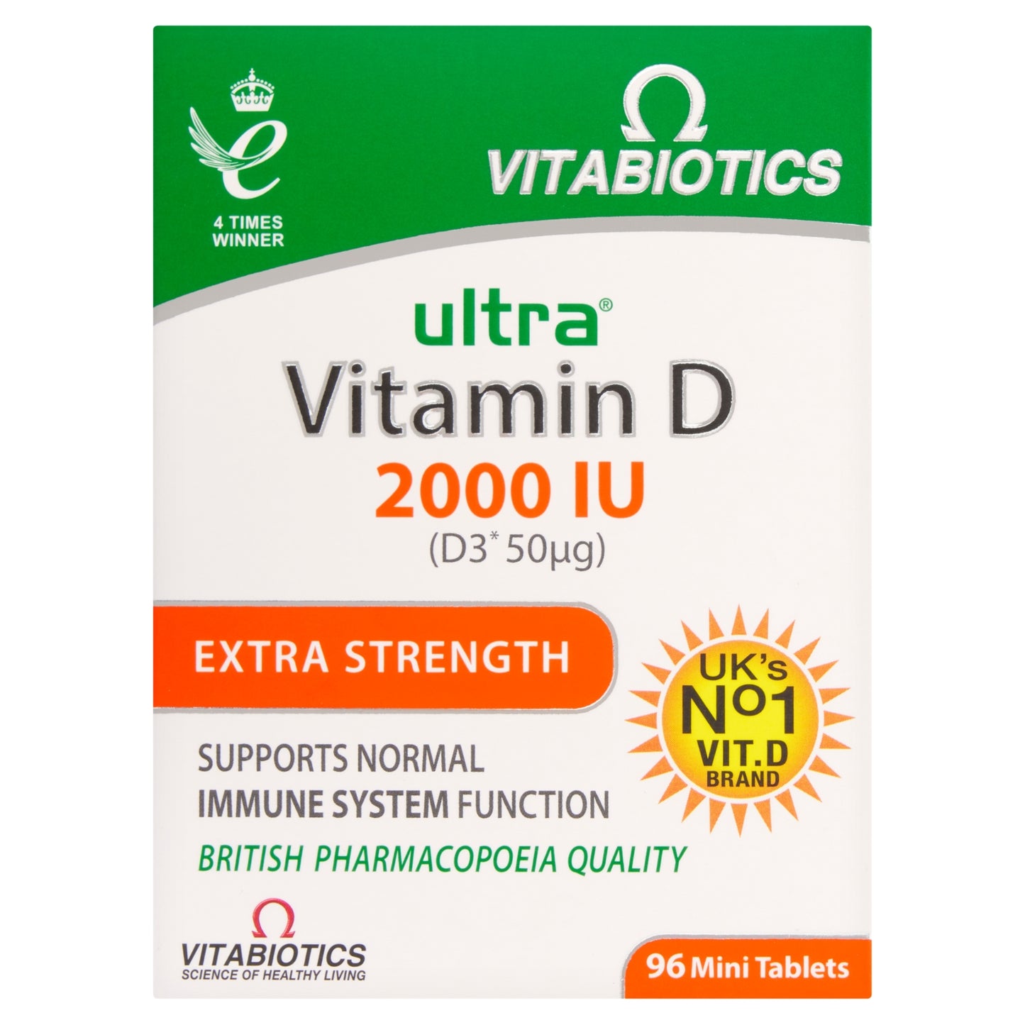 Vitabiotics Vitamin D 2000 IU 96 Mini Tablets